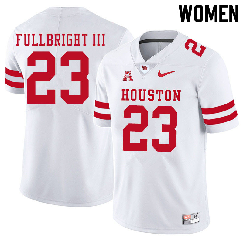 Women #23 James Fullbright III Houston Cougars College Football Jerseys Sale-White